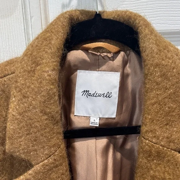 Madewell Boucle Wool Blazer Suit Brown Tan Pea Coat - Picture 4 of 7